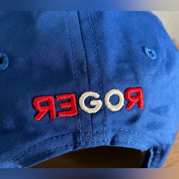 Uniqlo Roger Federer Tennis Hat Cap in RARE Blue NWOT Gorgeous OOP Velcro Strap - Picture 8 of 11